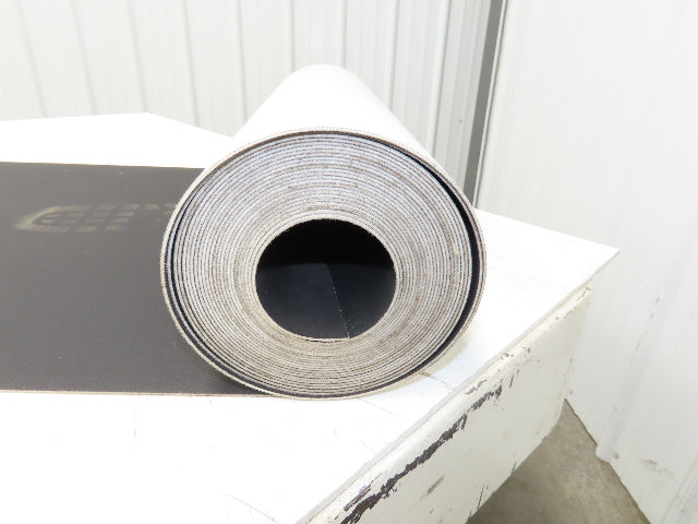 20.5"W x 30' Nylon Hard Top Conveyor Belt 2-Ply Black 30' Length 5/64"Thick