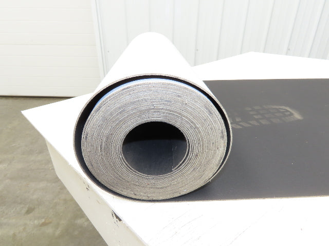 20.5"W x 30' Nylon Hard Top Conveyor Belt 2-Ply Black 30' Length 5/64"Thick
