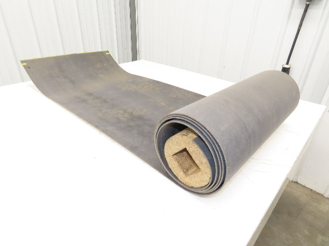 20"W x 10' Gray Felt PVC Hard Top Conveyor Belt 1-Ply Reversible 3/32"Thick