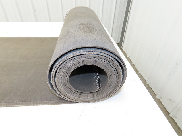19"W x 20' Hard Top Gray Fabric Conveyor Belt 1-Ply Reversible 1/8"Thick