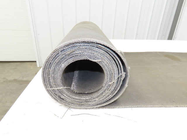 19"W x 20' Hard Top Gray Fabric Conveyor Belt 1-Ply Reversible 1/8"Thick