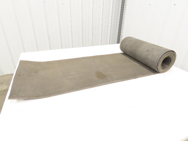 19"W x 20' Hard Top Gray Fabric Conveyor Belt 1-Ply Reversible 1/8"Thick