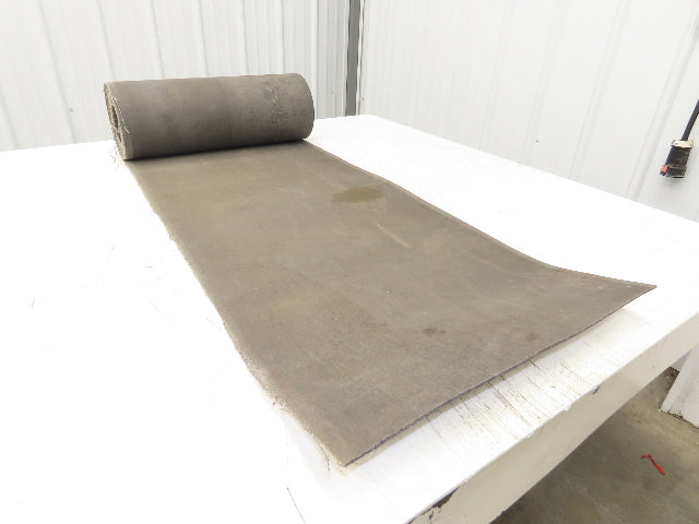19"W x 20' Hard Top Gray Fabric Conveyor Belt 1-Ply Reversible 1/8"Thick