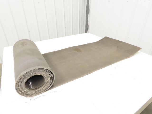 19"W x 20' Hard Top Gray Fabric Conveyor Belt 1-Ply Reversible 1/8"Thick