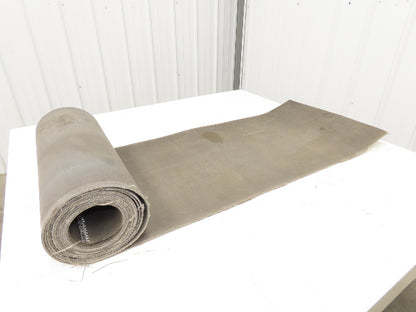 19"W x 20' Hard Top Gray Fabric Conveyor Belt 1-Ply Reversible 1/8"Thick