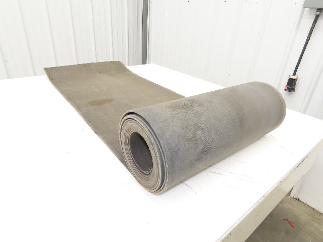 19"W x 20' Hard Top Gray Fabric Conveyor Belt 1-Ply Reversible 1/8"Thick