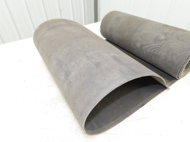19"W x 20' Hard Top Gray Fabric Conveyor Belt 1-Ply Reversible 1/8"Thick
