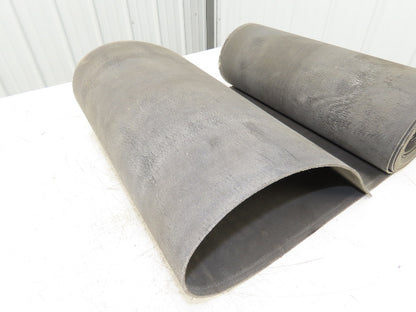 19"W x 20' Hard Top Gray Fabric Conveyor Belt 1-Ply Reversible 1/8"Thick