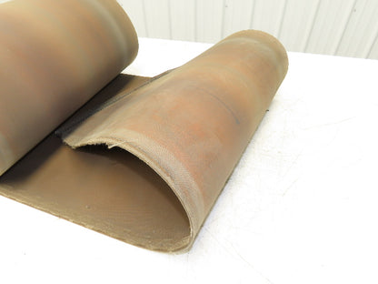 20"W x 50' Soft Top Tan Rubber Conveyor Belt Nylon Back 1/8"Thick