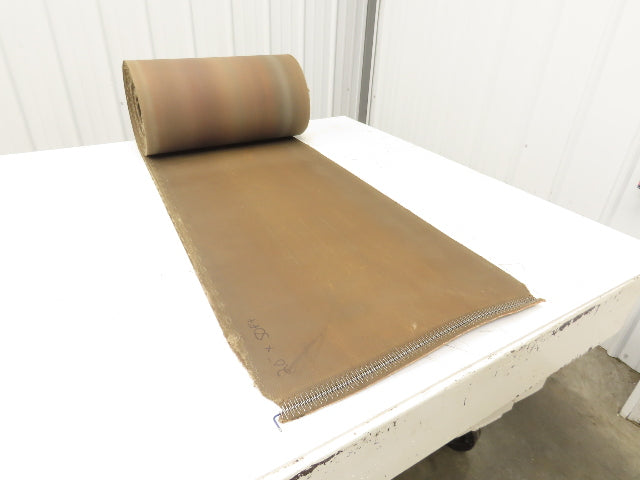 20"W x 50' Soft Top Tan Rubber Conveyor Belt Nylon Back 1/8"Thick