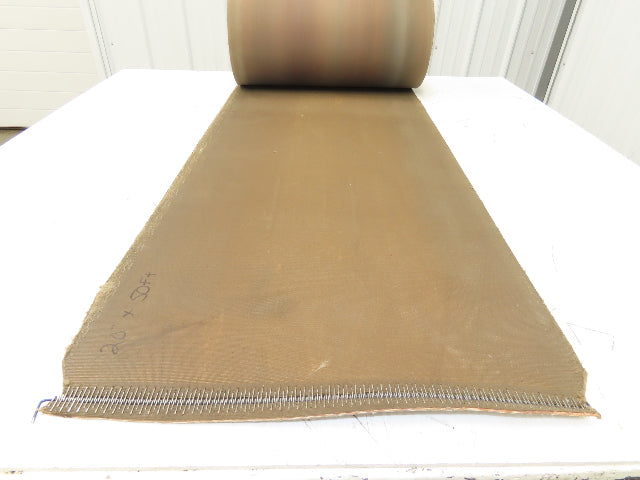 20"W x 50' Soft Top Tan Rubber Conveyor Belt Nylon Back 1/8"Thick