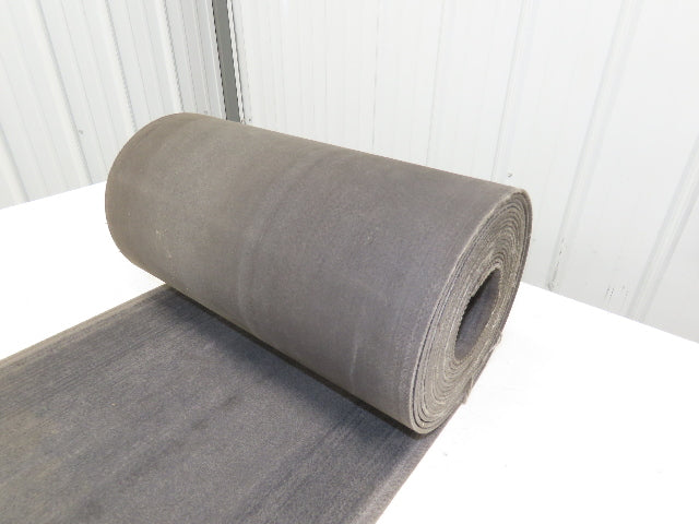 16"W x 25' Heat Resistant Fabric Conveyor Belt 1-Ply Gray Reversible 1/8"Thick