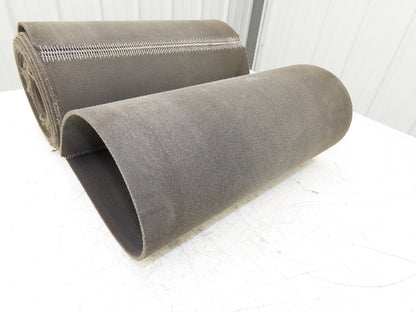 16"x 27' 6" Heat Resistant Fabric Conveyor Belt 1-Ply Gray Reversible 1/8"Thick