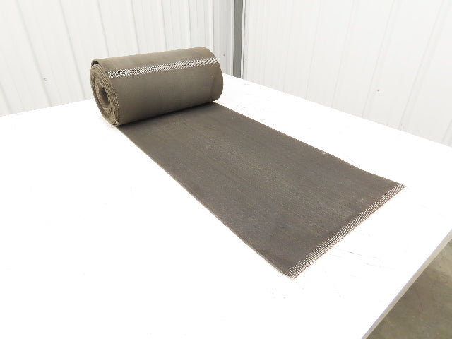 16"x 27' 6" Heat Resistant Fabric Conveyor Belt 1-Ply Gray Reversible 1/8"Thick