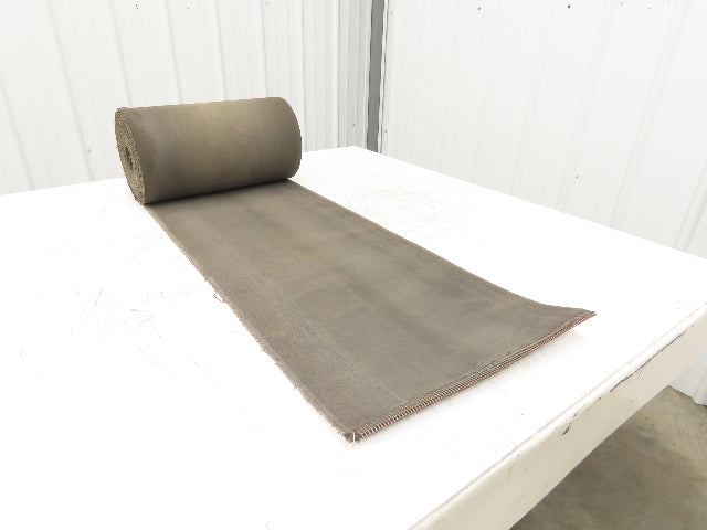 15.75"W x 33' 11" Heat Resistant Fabric Conveyor Belt Gray Reversible 1/8"Thick