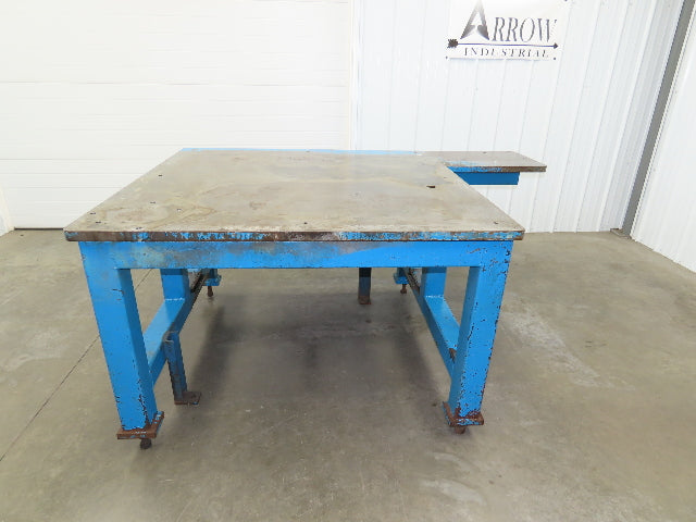 1-9/32" Steel Top Machine Base Welding Table Work Bench 56-1/2x55" Top 37-1/2"