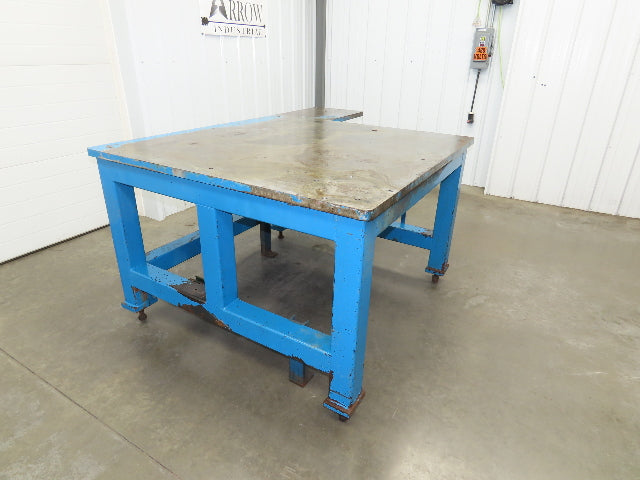 1-9/32" Steel Top Machine Base Welding Table Work Bench 56-1/2x55" Top 37-1/2"