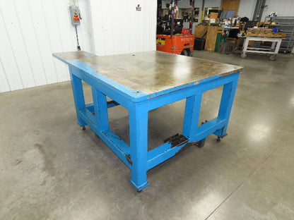 1-9/32" Steel Top Machine Base Welding Table Work Bench 56-1/2x55" Top 37-1/2"