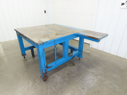 1-9/32" Steel Top Machine Base Welding Table Work Bench 56-1/2x55" Top 37-1/2"