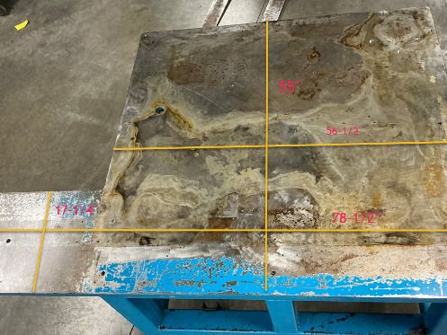 1-9/32" Steel Top Machine Base Welding Table Work Bench 56-1/2x55" Top 37-1/2"