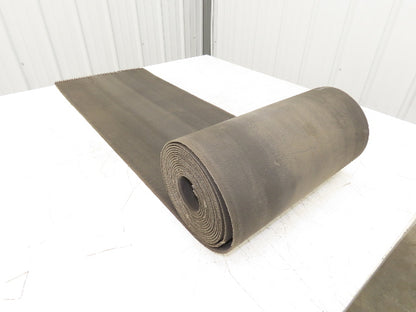 15.75"W x 25' Heat Resistant Fabric Conveyor Belt Gray Reversible 1/8"Thick