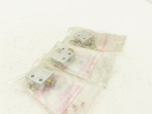 Humphrey 31P Plunger Air Valve Brass 3 Ports 1/8" NPT Spring Return Lot of 3