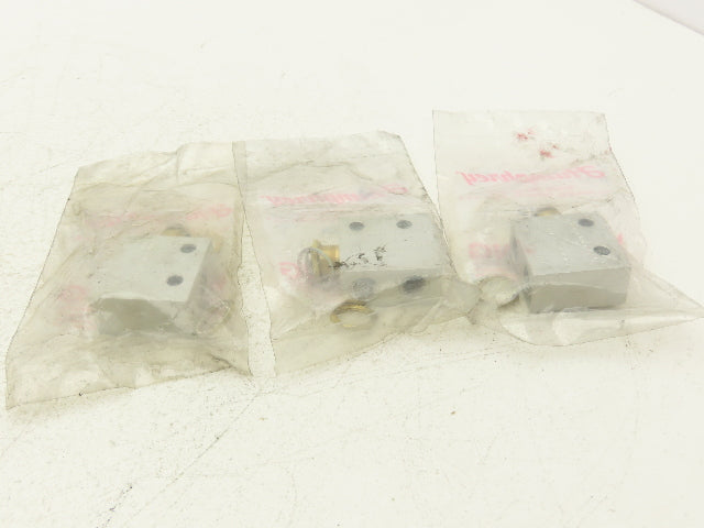 Humphrey 31P Plunger Air Valve Brass 3 Ports 1/8" NPT Spring Return Lot of 3