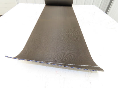 16-1/8"W x 27' 3" Nylon Conveyor Belt 2-Ply Black Reversible 5/64"Thick 410mm W