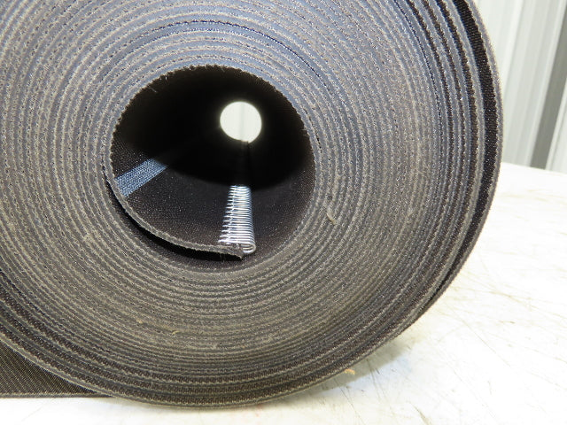 16-1/8"W x 27' 3" Nylon Conveyor Belt 2-Ply Black Reversible 5/64"Thick 410mm W