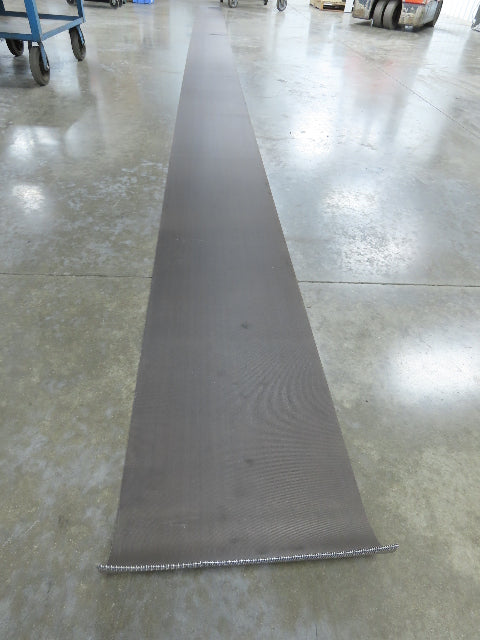 16-1/8"W x 27' 3" Nylon Conveyor Belt 2-Ply Black Reversible 5/64"Thick 410mm W