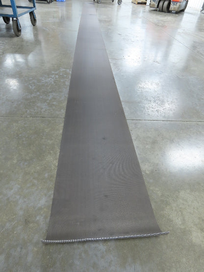 16-1/8"W x 27' 3" Nylon Conveyor Belt 2-Ply Black Reversible 5/64"Thick 410mm W