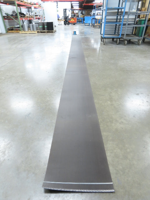16-1/8"W x 27' 3" Nylon Conveyor Belt 2-Ply Black Reversible 5/64"Thick 410mm W