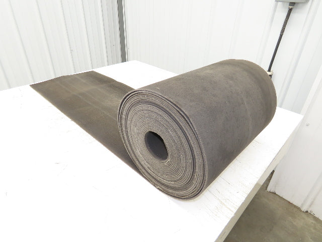 16"W x 55' Heat Resistant Fabric Conveyor Belt 1-Ply Gray Reversible 1/8"Thick