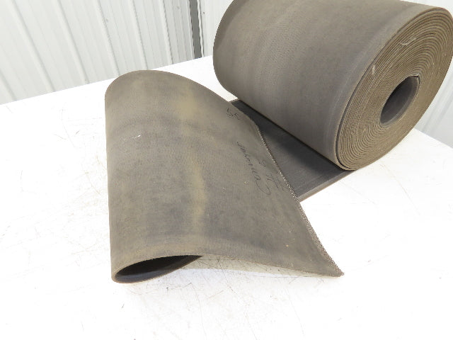 16"W x 55' Heat Resistant Fabric Conveyor Belt 1-Ply Gray Reversible 1/8"Thick