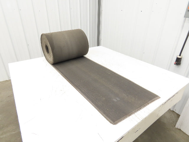 16"W x 55' Heat Resistant Fabric Conveyor Belt 1-Ply Gray Reversible 1/8"Thick