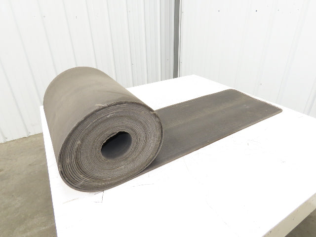 16"W x 55' Heat Resistant Fabric Conveyor Belt 1-Ply Gray Reversible 1/8"Thick