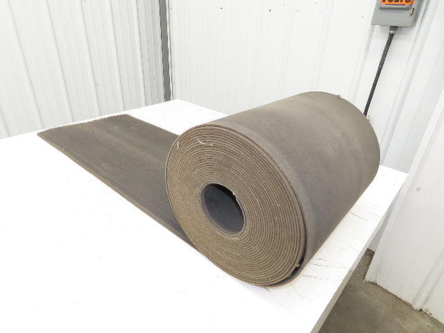 16"W x 55' Heat Resistant Fabric Conveyor Belt 1-Ply Gray Reversible 1/8"Thick
