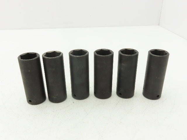 Proto 7332HT 1" Impact Socket Thin Wall 1/2" Drive 2" Deep Lot Of 6