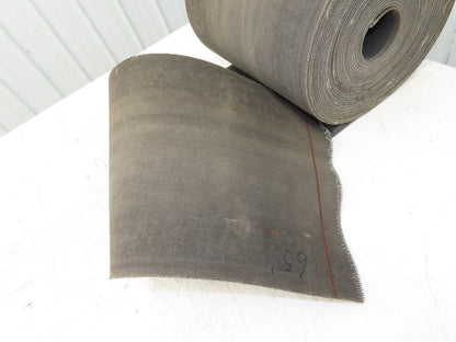 16"W x 65' Heat Resistant Fabric Conveyor Belt 1-Ply Gray Reversible 1/8"Thick