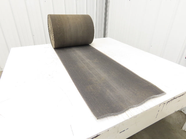 16"W x 65' Heat Resistant Fabric Conveyor Belt 1-Ply Gray Reversible 1/8"Thick