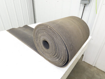 16"W x 65' Heat Resistant Fabric Conveyor Belt 1-Ply Gray Reversible 1/8"Thick