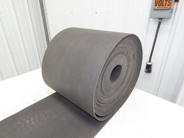 16"W x 125' Soft Top Rubber Conveyor Belt Fabric Back Gray Reversible 1/8"Thick