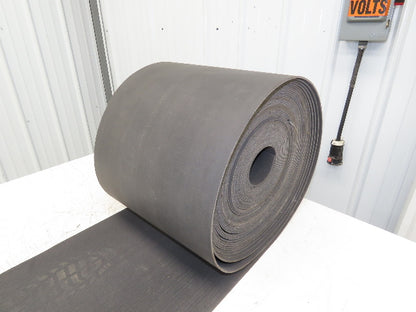 16"W x 125' Soft Top Rubber Conveyor Belt Fabric Back Gray Reversible 1/8"Thick