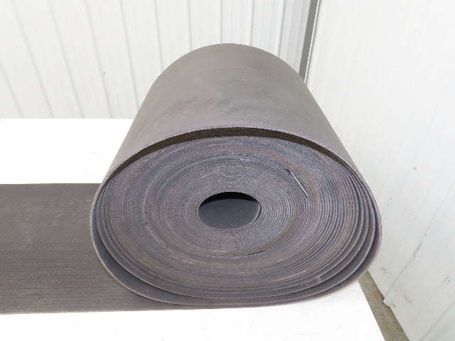 16"W x 125' Soft Top Rubber Conveyor Belt Fabric Back Gray Reversible 1/8"Thick