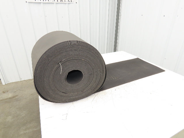 16"W x 125' Soft Top Rubber Conveyor Belt Fabric Back Gray Reversible 1/8"Thick