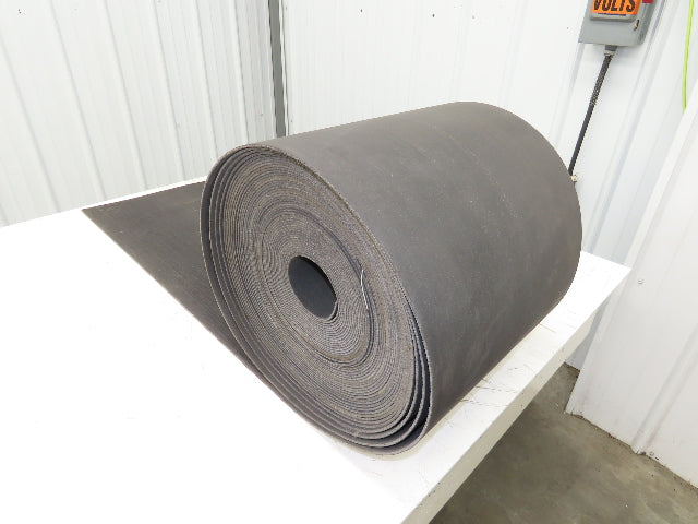 16"W x 125' Soft Top Rubber Conveyor Belt Fabric Back Gray Reversible 1/8"Thick