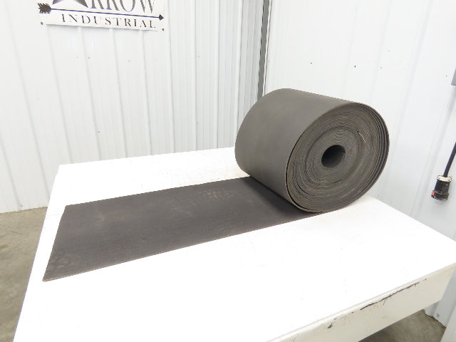 16"W x 125' Soft Top Rubber Conveyor Belt Fabric Back Gray Reversible 1/8"Thick