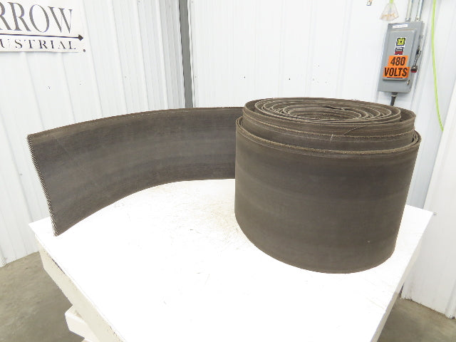16"W x 240' Soft Top Rubber Fabric Conveyor Belt Gray Reversible 1/8"Thick