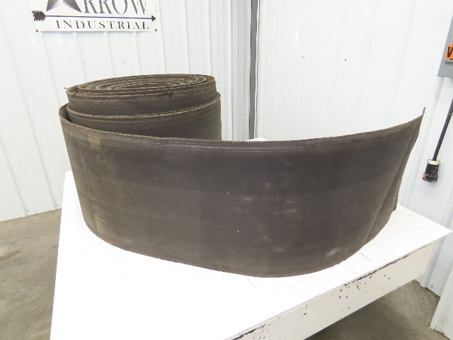 16"W x 240' Soft Top Rubber Fabric Conveyor Belt Gray Reversible 1/8"Thick