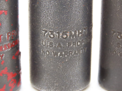 Proto 7315MHT Impact Socket 15mm Thin Wall 1/2" Drive 2" Deep Lot Of 8
